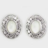 Handcrafted Mother of Pearl Clip Earrings