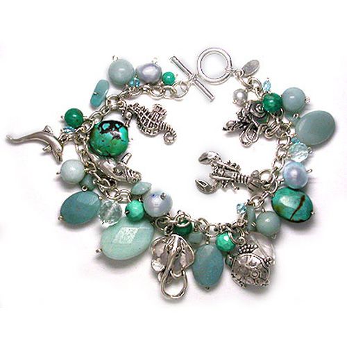 Sea Life Charm Bracelet With Multi Gemstones Offerings Jewelry By Sea Life Charm Bracelet With Multi Gemstones