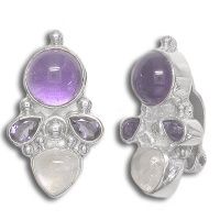 Amethyst Silver Clip Earrings