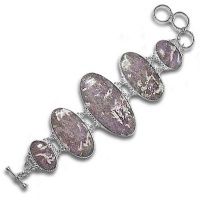 Lepidolite Sterling Silver Link Bracelet