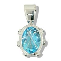 Blue Rutilated Quartz Silver Pendant