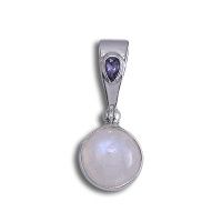 Rainbow Moonstone Pendant with Iolite