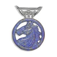 Lapis Lazuli Horse Silver Pendant