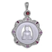 Crystal Buddha Sterling Silver Pendant