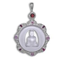 Crystal Buddha Sterling Silver Pendant