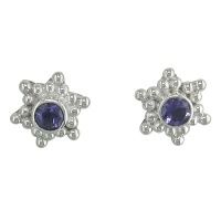 Iolite Silver Post Earrings