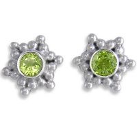 Peridot Post Silver Earrings