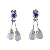 Sterling Post Earrings with Lapis and Opalite