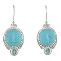 Turquoise Goddess Earrings with Apatite