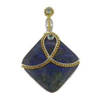 Large Lapis Vermeil Pendant