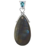 Labradorite and Blue Topaz Pendant