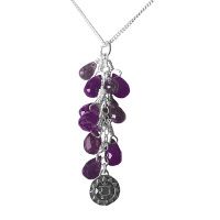 Amethyst Chakra Necklace with Silver Charm
