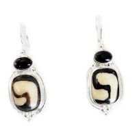 Sterling Silver Mud Bead Earrings with Onyx