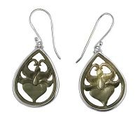 Gray Mother of Pearl Lotus EarringsGray Mother of Pearl Lotus Earrings