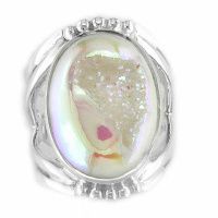 Opalized Window Druzy Oval Ring