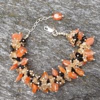 Carnelian, Citrine, Onyx Bead Bracelet