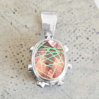 Watermelon Blush Rutilated & Magenta Quartz Pendant