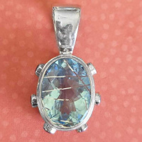 Blue Rutilated Quartz Silver Pendant