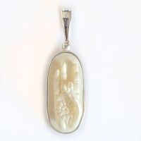 Sterling Silver Hand Carved Mudra Pendant
