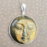Sterling Silver Labradorite Goddess Pendant