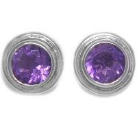 Faceted Amethyst Post Earrings