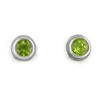 Faceted Round Peridot Post Earrings