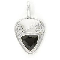 Sterling Silver Handcrafted Garnet Trillion Pendant 