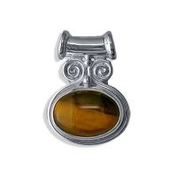 Sterling Silver Tiger Eye Oval Pendant