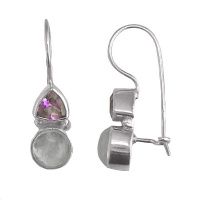 Amethyst & Rainbow Moonstone Silver Earrings