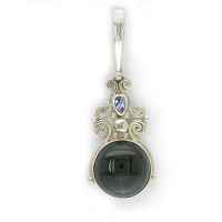 Rainbow Moonstone and Tanzanite Pendant