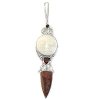 Goddess Pendant with Fantasy Jasper, Garnet & Diopside