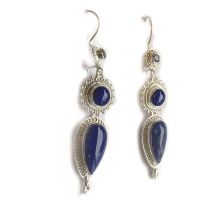 Iolite and Lapis Latch Back Earrings