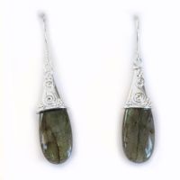 Sterling Silver Labradorite Drop Dangle Earrings