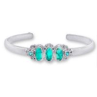 Turquoise and Sky Blue Topaz Cuff Bracelet