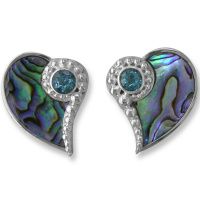 Paua Shell & Swiss Blue Topaz Clip Earrings