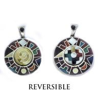 Reversible "Pachamama" and "Chakana" Peruvian Pendant