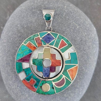 Peruvian "Pachamama" and "Chakana" Pendant