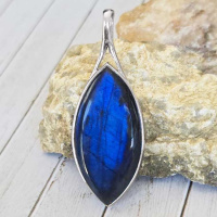 One of a Kind Labradorite Marquis Pendant
