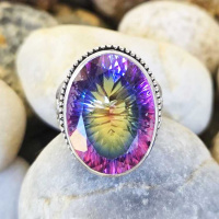 Rainbow Quartz Ring Size 8