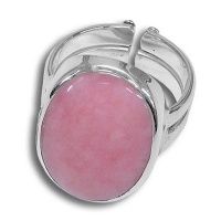 Pink Opal Sterling Silver Ring