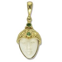 Goddess Pendant with Chrome Diopside in Vermeill