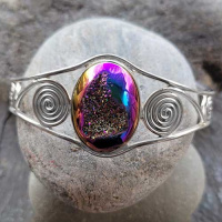 Rainbow Window Druzy Cuff Bracelet