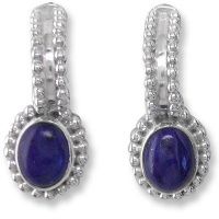 Sterling Silver Post Earrings with Lapis Ovals