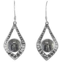 Hematite Goddess Sterling Silver Dangle Earrings
