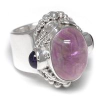Fluorite Ring with Amethyst 