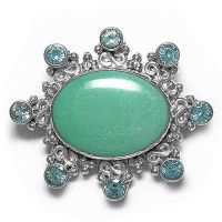 Turquoise & Apatite Pin-Pendant