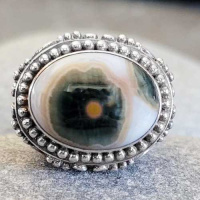 Ornate Ocean Jasper Ring