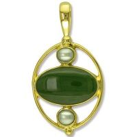 Jade & Pearl 22k Vermeil Pendant