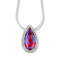 Rainbow Pink Quartz Sterling Slide Pendant