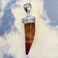 Sterling Silver Carnelian Drop Pendant